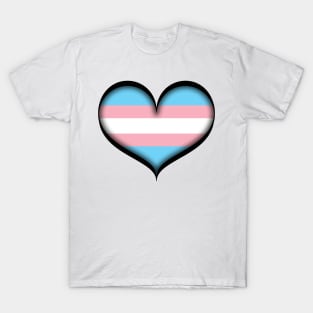 Large Vector Heart in Transgender Pride Flag Colors T-Shirt